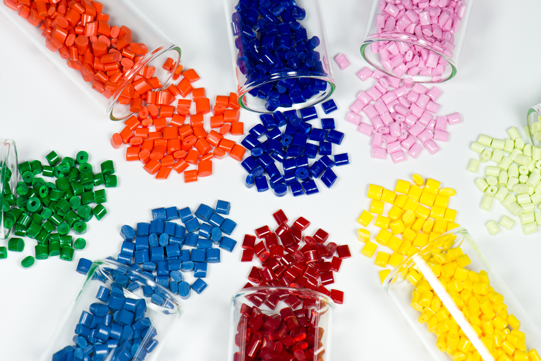 Nylon pellets before being melted and spun into threads